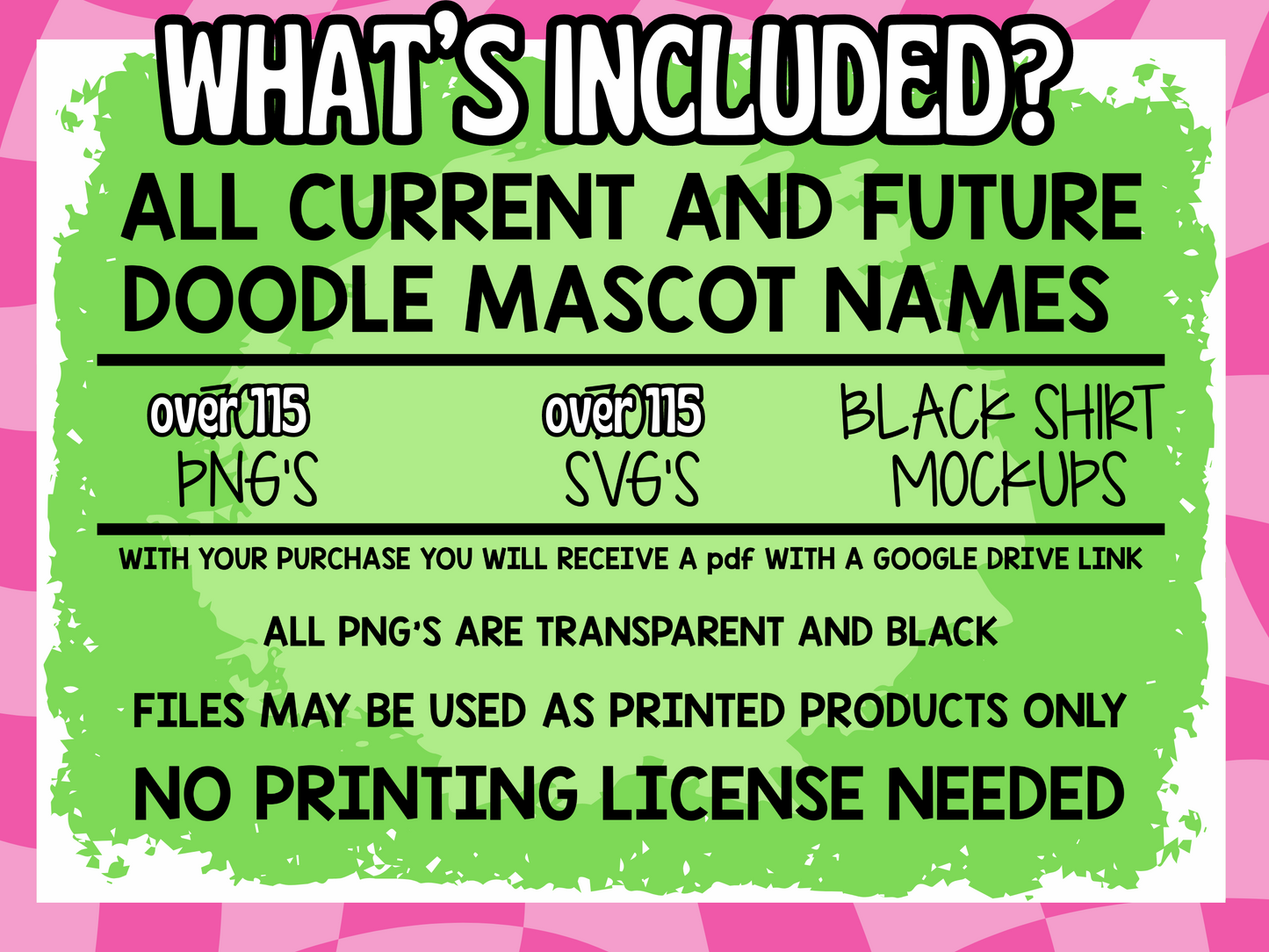 Doodle Mascot Bundle, Mascot names Bundle