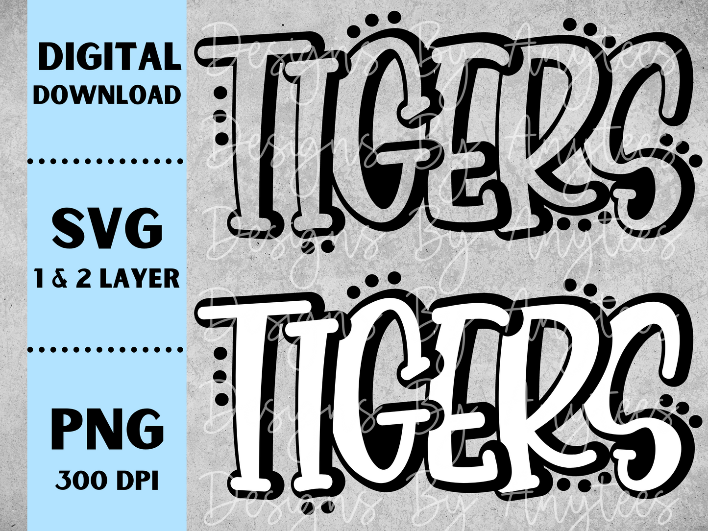 Tigers Cartoon Mascot SVG PNG