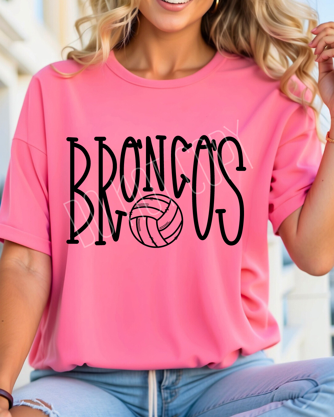 Broncos Doodle Volleyball