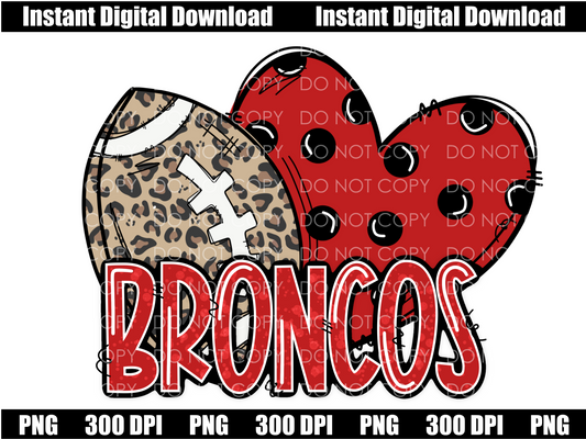 Broncos Football Heart