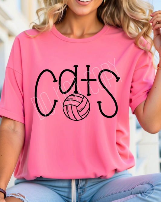 Cats Doodle Volleyball