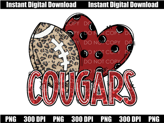 Cougars Football Heart