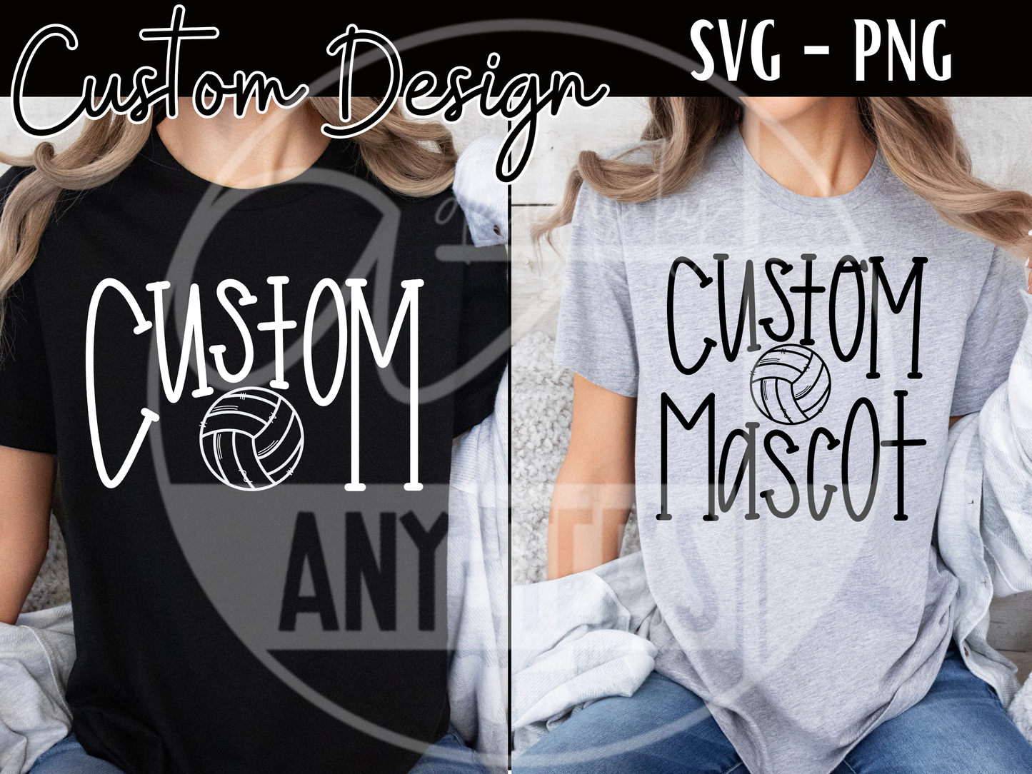 Custom Volleyball Mascot SVG, Volleyball Mascot PNG, Hand Lettered Mascot Design