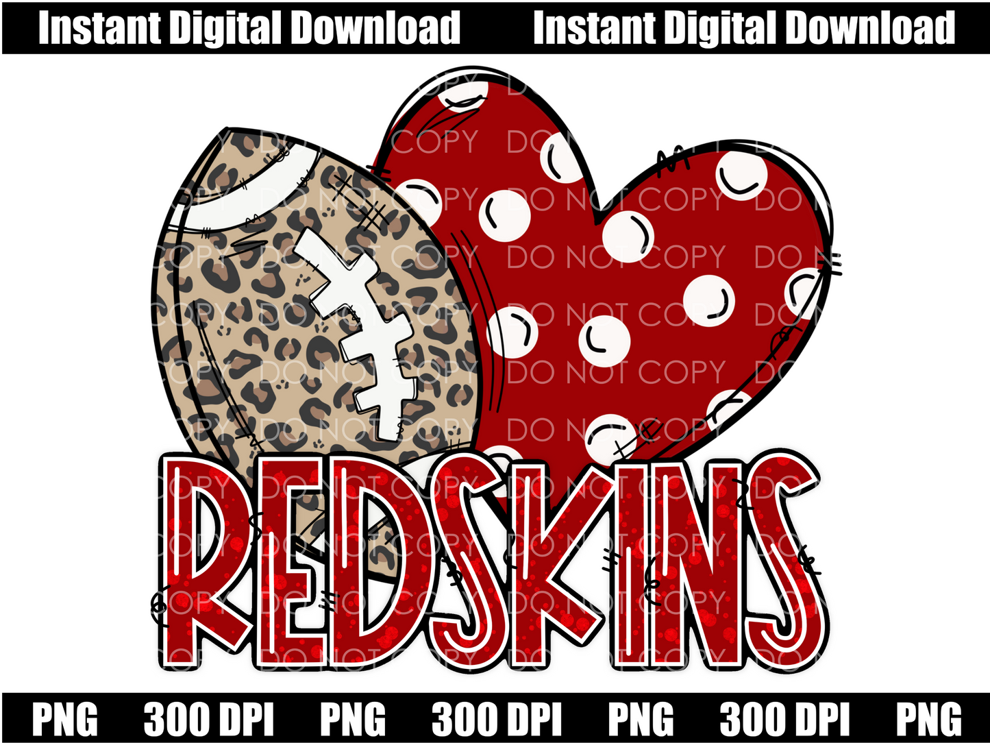 Redskins Football Heart