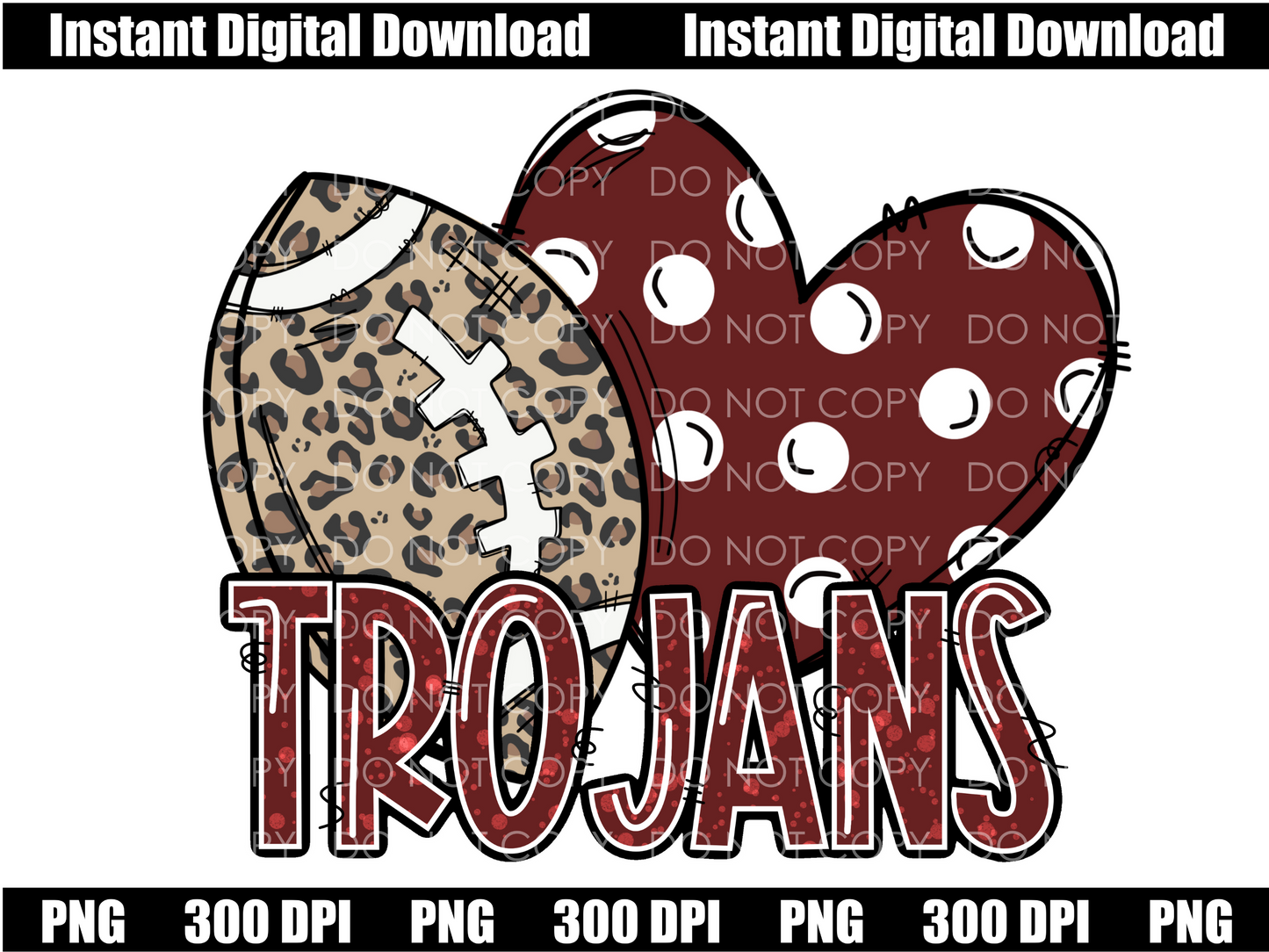 Trojans Football Heart