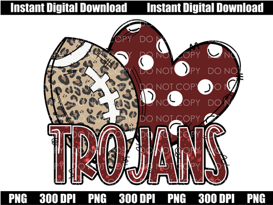 Trojans Football Heart